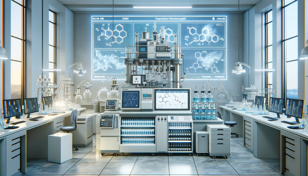 A modern medical research laboratory focused on SARMs research. The lab features advanced analytical equipment, including mass spectrometers and chrom.png